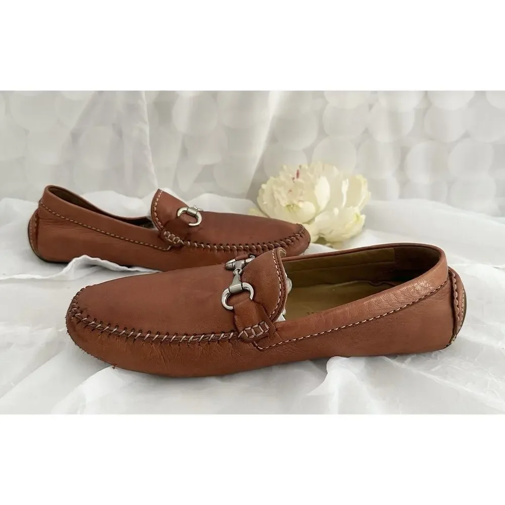 Robert Zur Mens size 11 M Brown GLOVE Leather Driver Loafers Moccasin Shoes